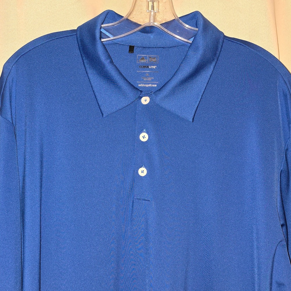 Adidas ClimaLite Golf Polo Shirt Men's XL‎ Blue Woodmore Logo Athletic